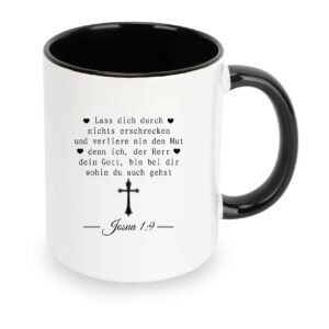 Christliche Geschenke Tasse Bibelvers Konfirmation Geschenk Mädchen Tassen Spirituelle Geschenke Mutmacher Geschenk Weihnachtsgeschenke Firmung Motivationsgeschenke (Schwarz) - Image 1