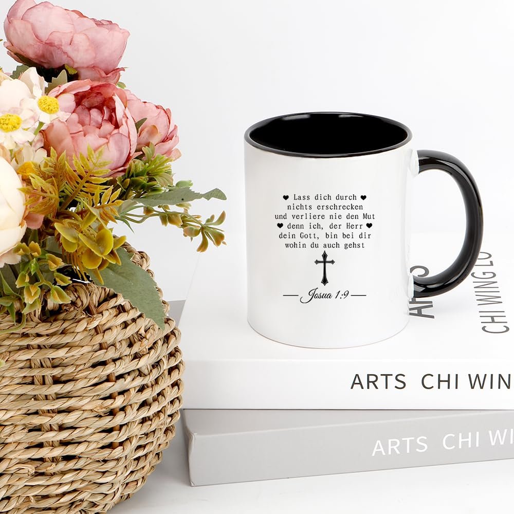 Christliche Geschenke Tasse Bibelvers Konfirmation Geschenk Mädchen Tassen Spirituelle Geschenke Mutmacher Geschenk Weihnachtsgeschenke Firmung Motivationsgeschenke (Schwarz) - Image 2