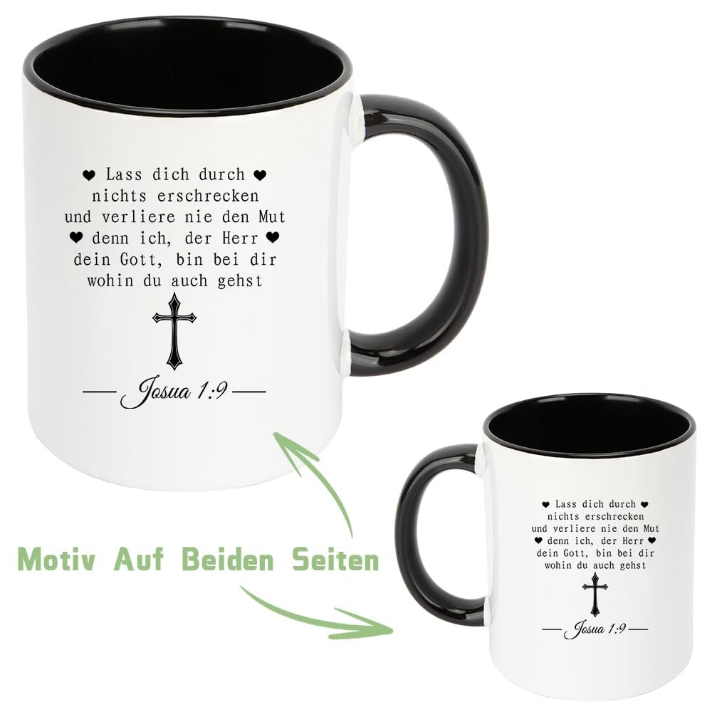 Christliche Geschenke Tasse Bibelvers Konfirmation Geschenk Mädchen Tassen Spirituelle Geschenke Mutmacher Geschenk Weihnachtsgeschenke Firmung Motivationsgeschenke (Schwarz) - Image 4