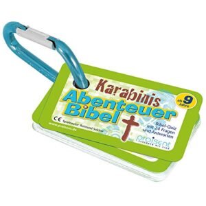Christliche Geschenkideen °* KARABINIS Mini-Spiele Bibel-Quiz GRÜN mit Spielanleitung - Image 1