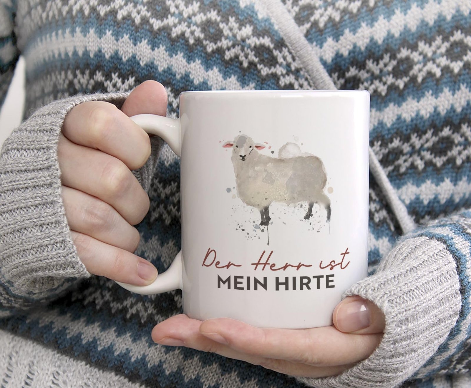 Christliche Tasse Geschenk für Christen mit Bibelvers Kaffeetasse Geschenkidee | Der Herr ist mein Hirte mug-christB-80 - Image 3