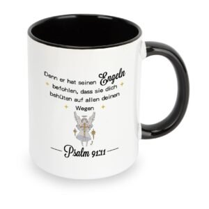 Christliche Tasse Mit Bibelvers Christliche Spirituelle Geschenke Konfirmation Geschenk Mädchen Valentinstag Mutmacher Geschenk Religiöse (Schwarz) - Image 1