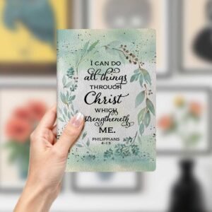 Christliches Leder-Notizbuch, christliches Geschenk für Frauen, A5-Tagebuch, Notizbücher für Notizen, 21,1 x 14,7 cm, Bibel-Tagebuch, Bibelvers, Gebetsplaner, inspirierende Notizbücher - Image 1