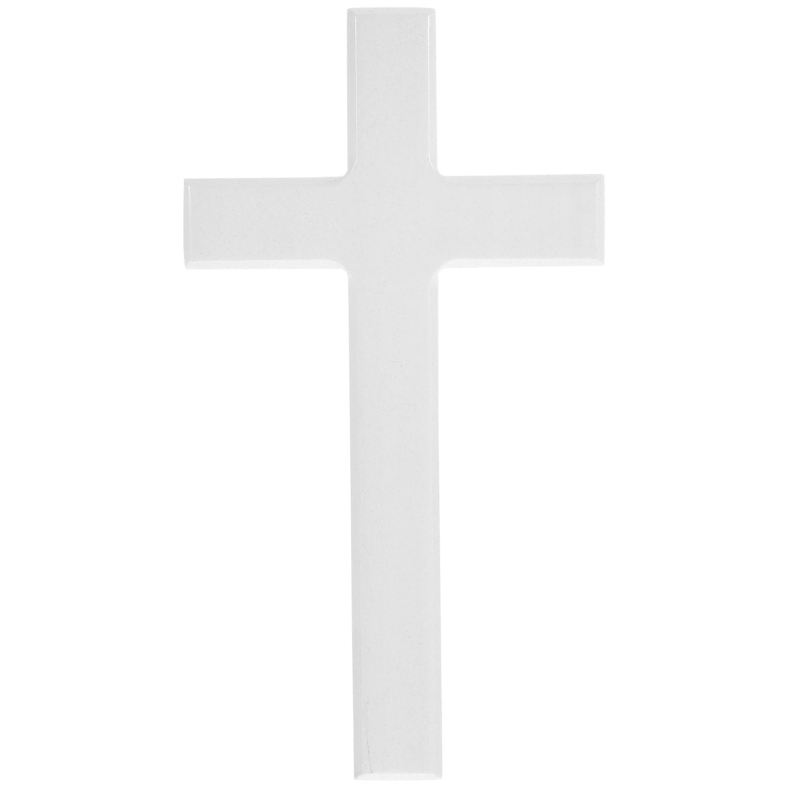 DEARMAMY Wand Holzkreuz Weißes Kreuz Wandbehang Kirchenwand Großes Kreuz Katholischer Religiöser Altar Zuhause Wohnzimmer Geschenke Für Eingangsbereich Büro - Image 1