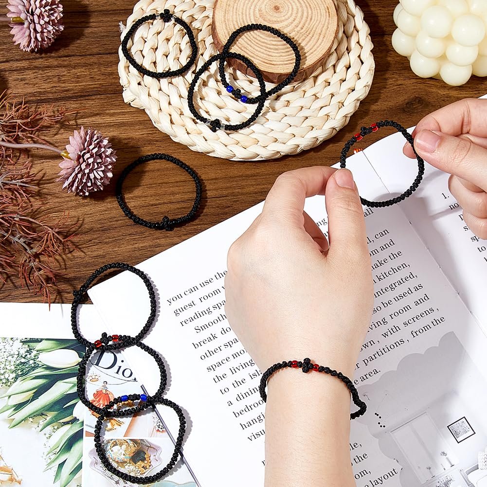 DICOSMETIC 15 Stück 3 Stile Verstellbares Polyester Orthodoxes Gebetsseil Schwarz 33 Knoten Chotki Gebetsseil Dünnes Armband Komboskini Armband Chotki Religiöses Geschenk Für Männer Und Frauen - Image 3