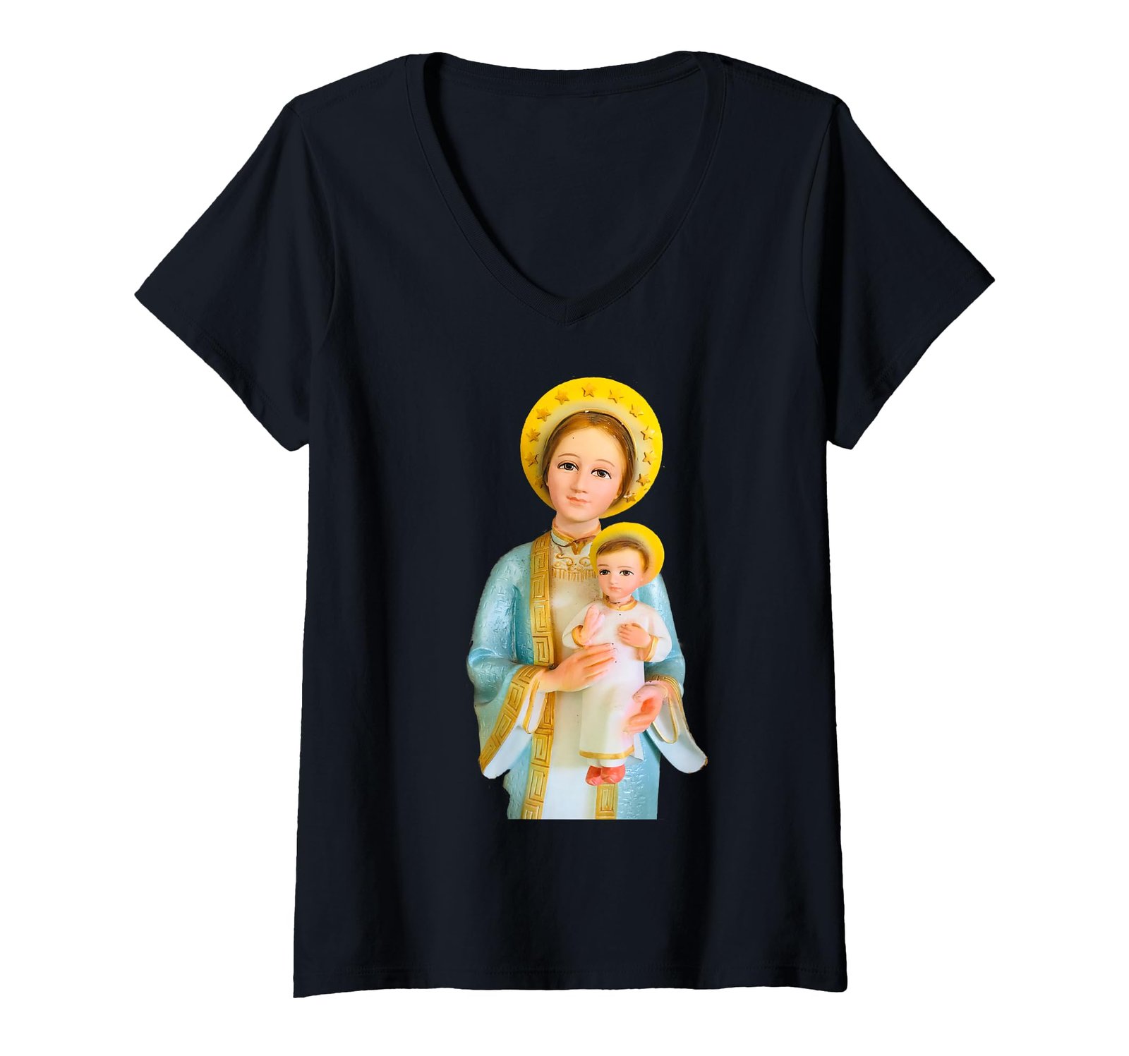 Damen Unsere Liebe Frau von La Vang LaVang Vietnam T-Shirt mit V-Ausschnitt - Image 1