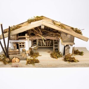 Deko Shop Weihnachtskrippe W20 aus Holz Krippe Weihnachtskrippen Stall Krippen - Image 1