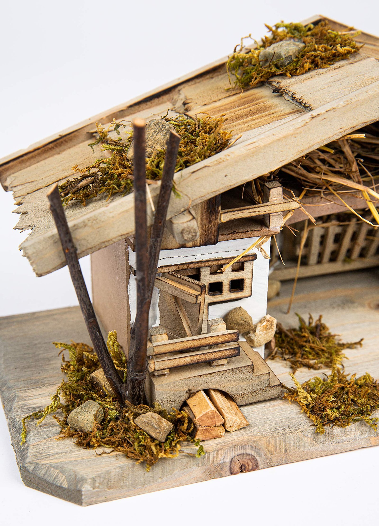Deko Shop Weihnachtskrippe W20 aus Holz Krippe Weihnachtskrippen Stall Krippen - Image 2