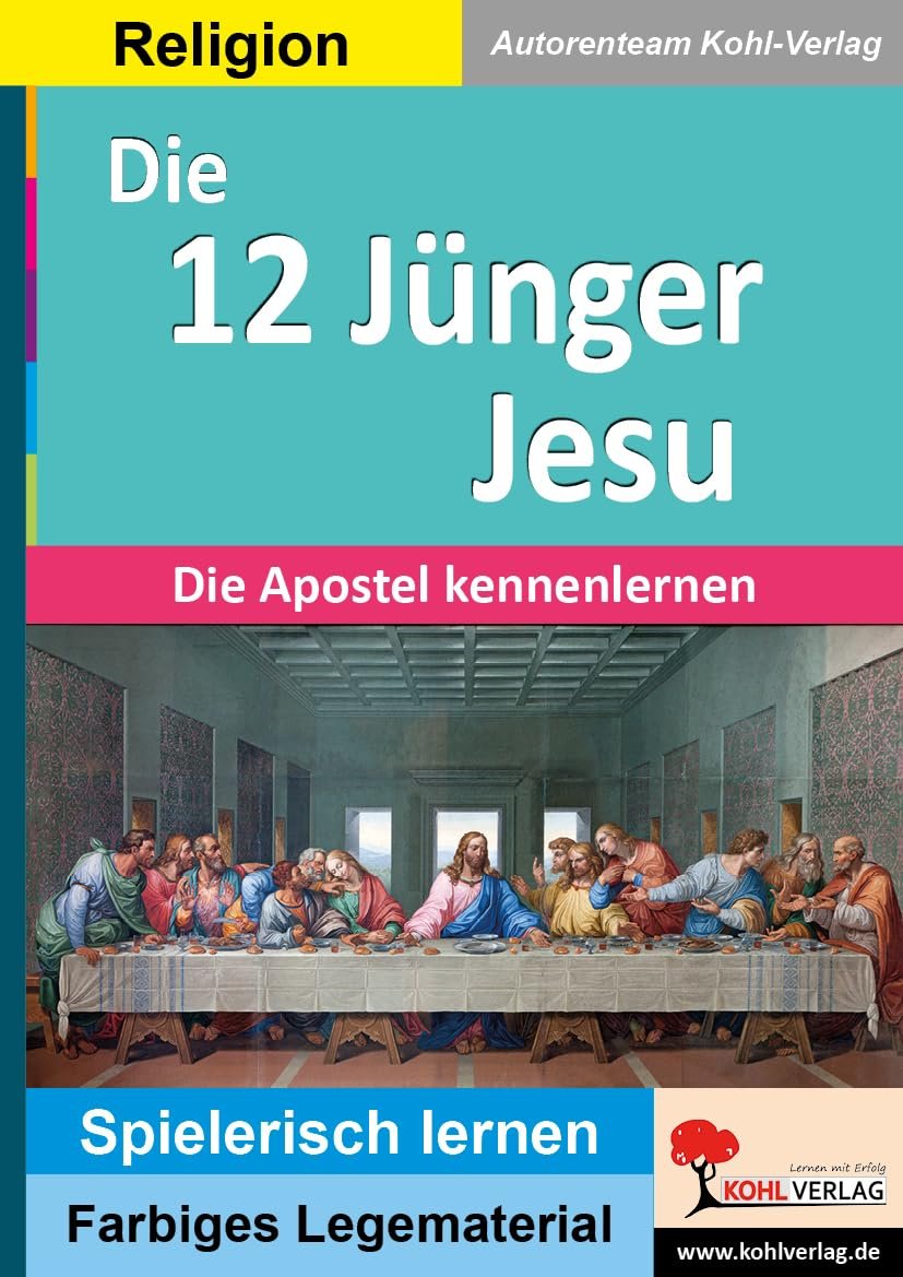 Die 12 Jünger Jesu Apostel kennenlernen Montessori Legestern Religion Grundschule Sekundarstufe Klasse 3-10 Farbdruck | Bibel Apostelgeschichte ... (Montessori-Reihe: Lern- und Legematerial) - Image 1