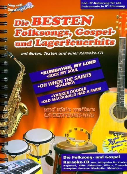 Die besten Folksongs, Gospel- und Lagerfeuerhits: mit Karaoke-CD zum Anhören und Mitspielen (Original Verlag: Streetlife) - Image 1