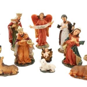 ELLUG Mini Krippenfiguren Set 11-teilig Höhe bis 7cm Weihnachtskrippe Figuren Krippenzubehör Weihnachtsdeko - Image 1