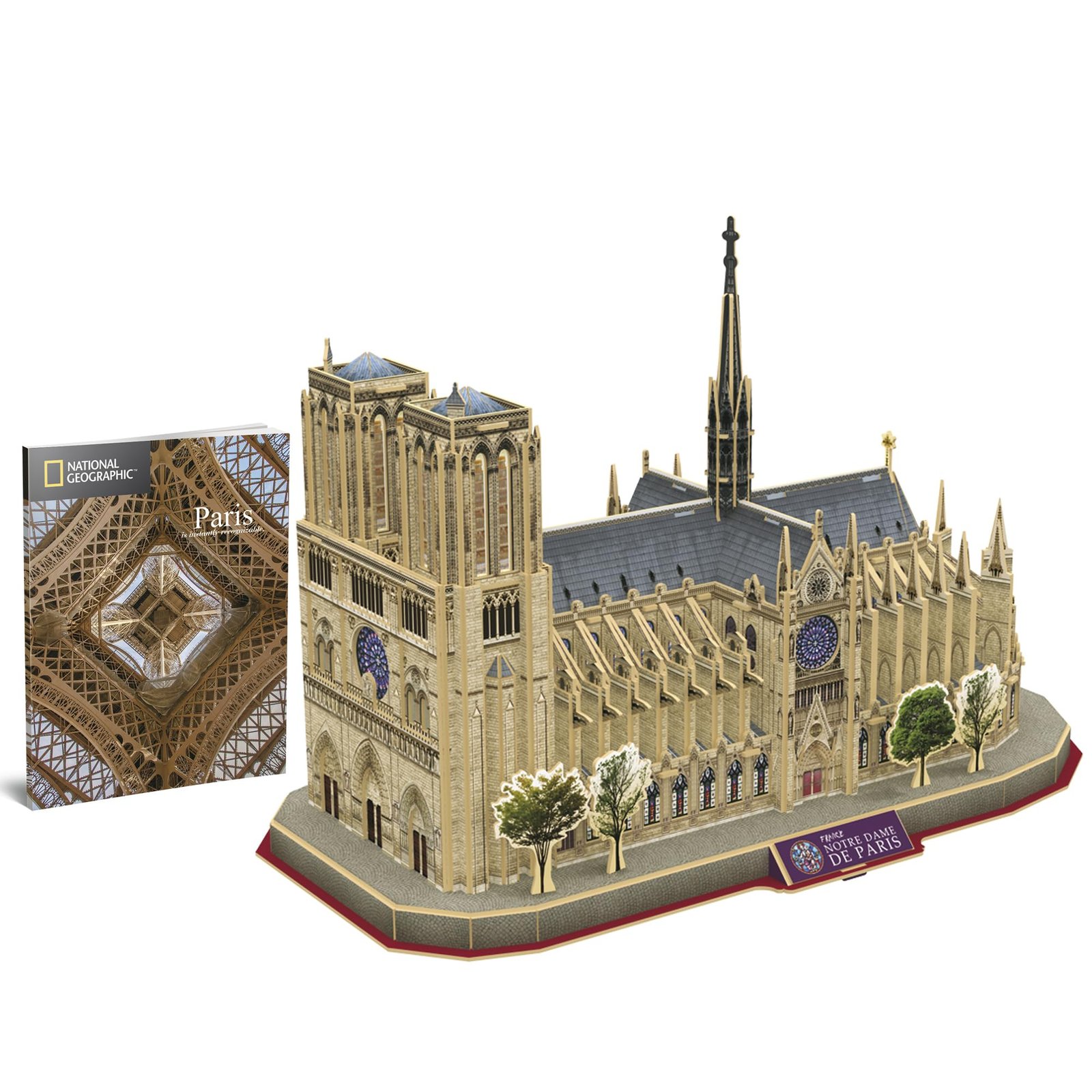 EXPLORA - Notre Dame De Paris - 3D-Puzzles - 540202-128 Teile - Historisches Denkmal - Level 5 - Ohne Kleber oder Schere - Paris - BAU - National Geographic Lizenz - Ab 8 Jahren - Image 2
