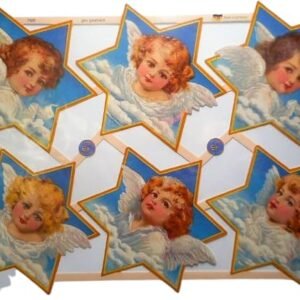 Engel blond Locken Sterne EF 7439 Glanzbilder Posiebilder Scrapbook Deko 434 - Image 1