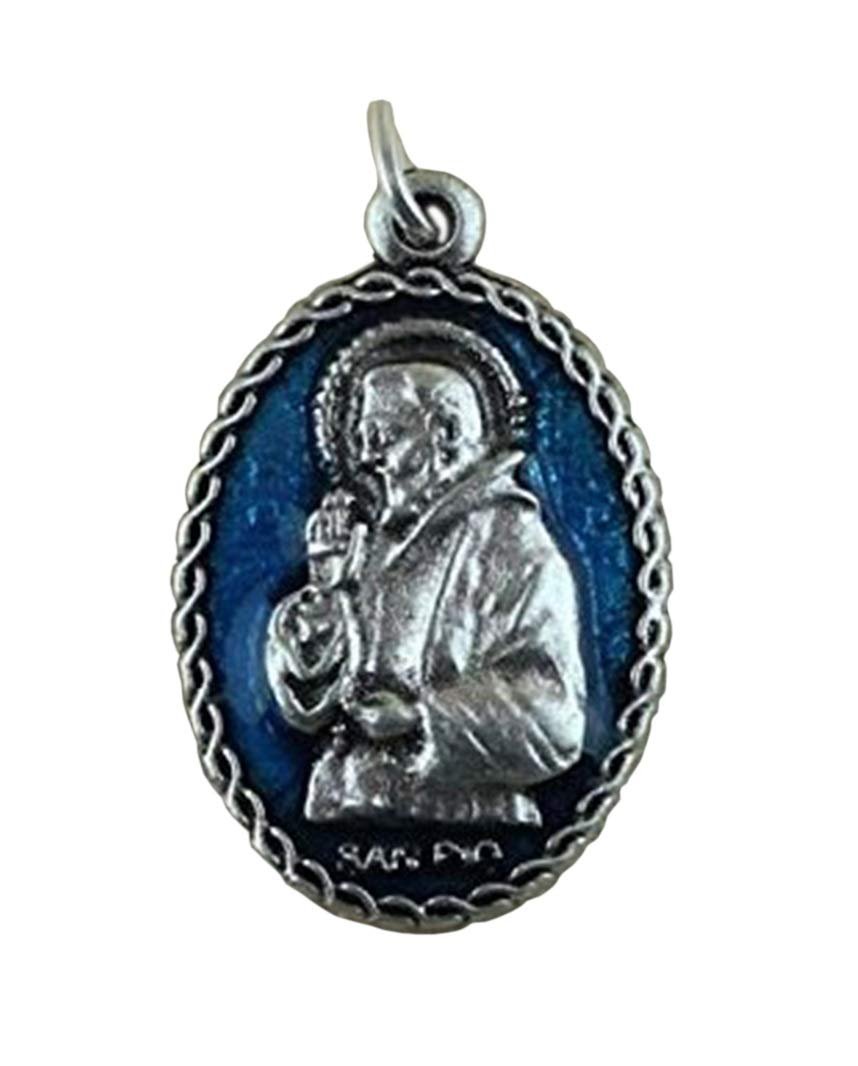 Eurofusioni der Heilige Pater PIO Medaille Versilbert - 10 Stück - Image 1
