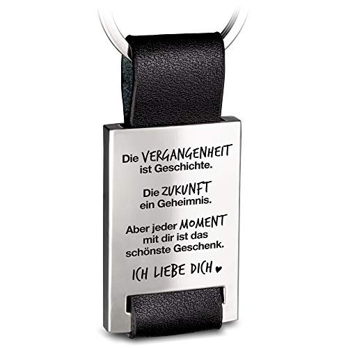 FABACH Liebe Schlüsselanhänger mit Gravur aus Leder - Ich liebe dich Schlüsselanhänger für Partner - Freundin Geschenk Liebe Freund - Jeder Moment mit dir ist das schönste Geschenk - Image 1