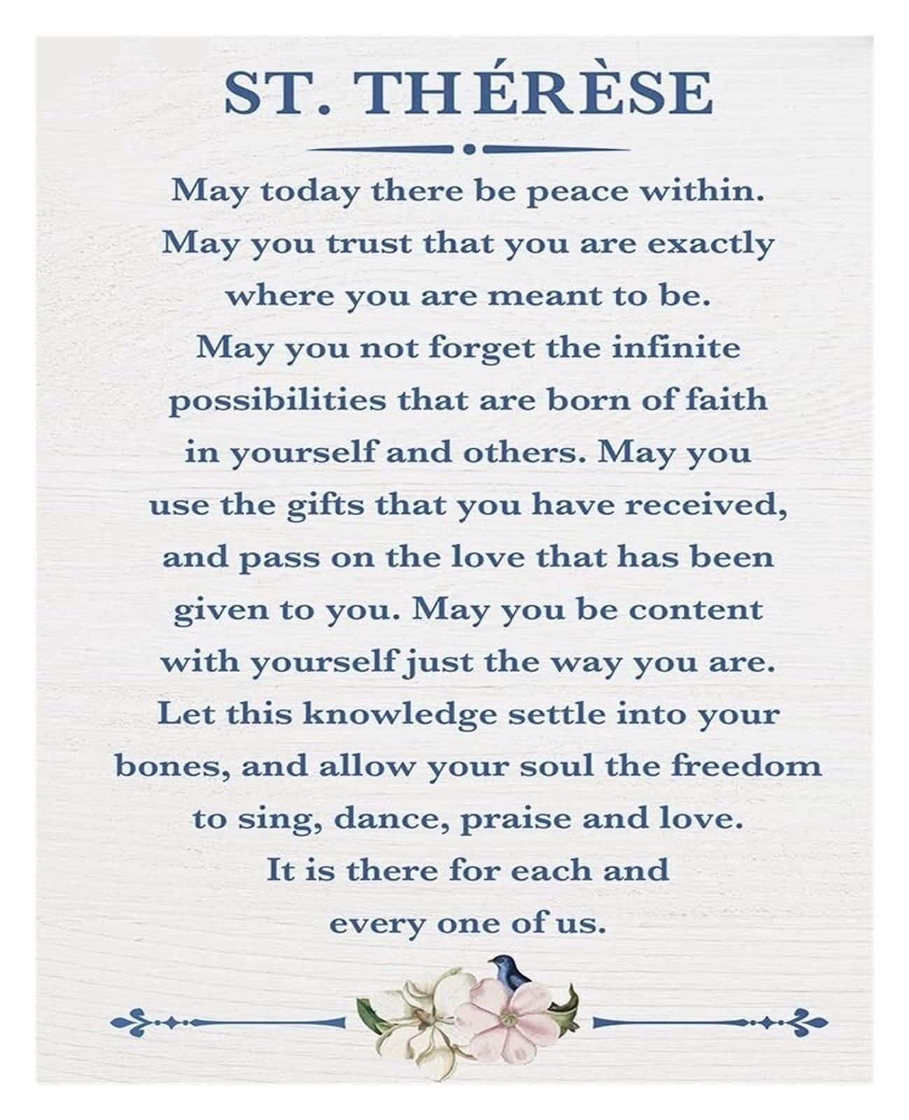 FNYUVNFAF St. Therese of Lisieux Quote Print - Modern Catholic Inspirational Wall Art for Home Decor, Office, Church Gift Framed,08x12inch(20x30cm) - Image 1
