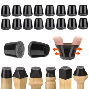 FOMYHEARD Schutzkappen für Stuhlbeine 16 Stücke, Verdickter Filz Stuhlbeinkappen Rund, Filzgleiter für Stühle, Geräusche und Kratzer Beseitigen für Stühle, Kleine Stuhlkappen 14-18 mm - Image 1