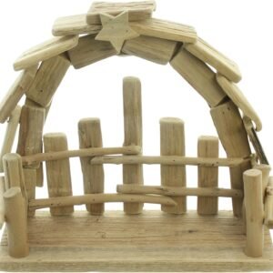 FRANK FLECHTWAREN Krippe Natur, Holz Maße: 26 x 10 x 22 cm, Schöne Treibholz Optik. Vielseitig einsetzbar - Image 1
