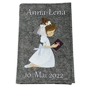 Fadensalat Gotteslobhülle mit Namen aus Filz gebetsbuch mädchen Gesangbuch einband Kommunion gotteslob hülle - Image 10
