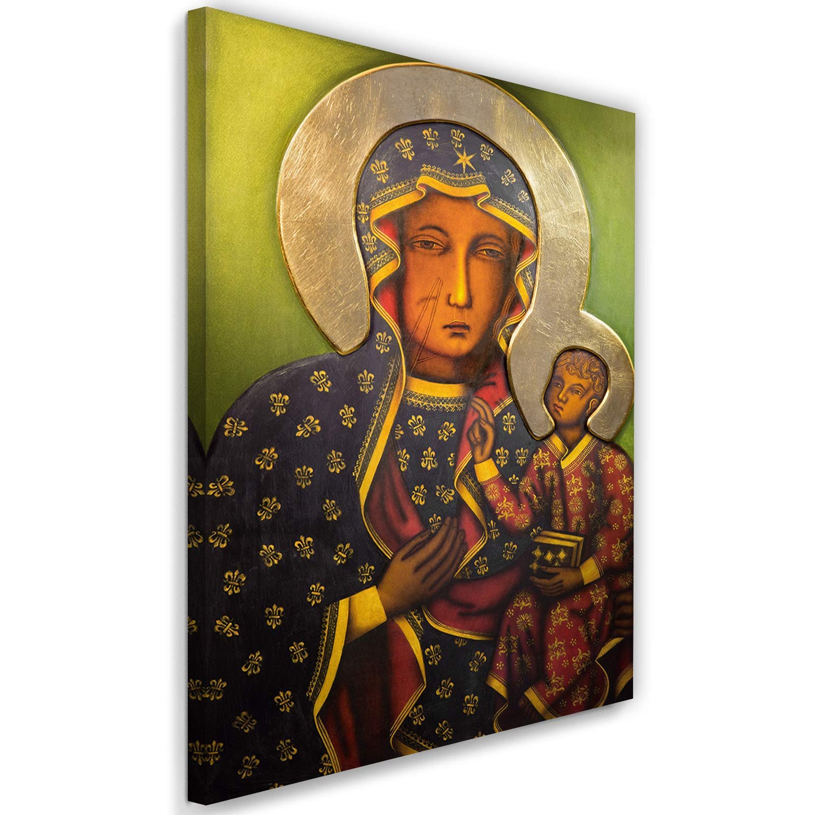 Feeby Leinwandbild XXL Muttergottes Wandbild für Wohnzimmer mehrfarbig 70x100 cm - Image 1