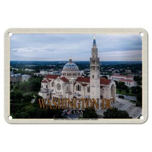 Femer Blechschild Reise 18x12cm Washington DC USA Basilica National Shrine - Image 1