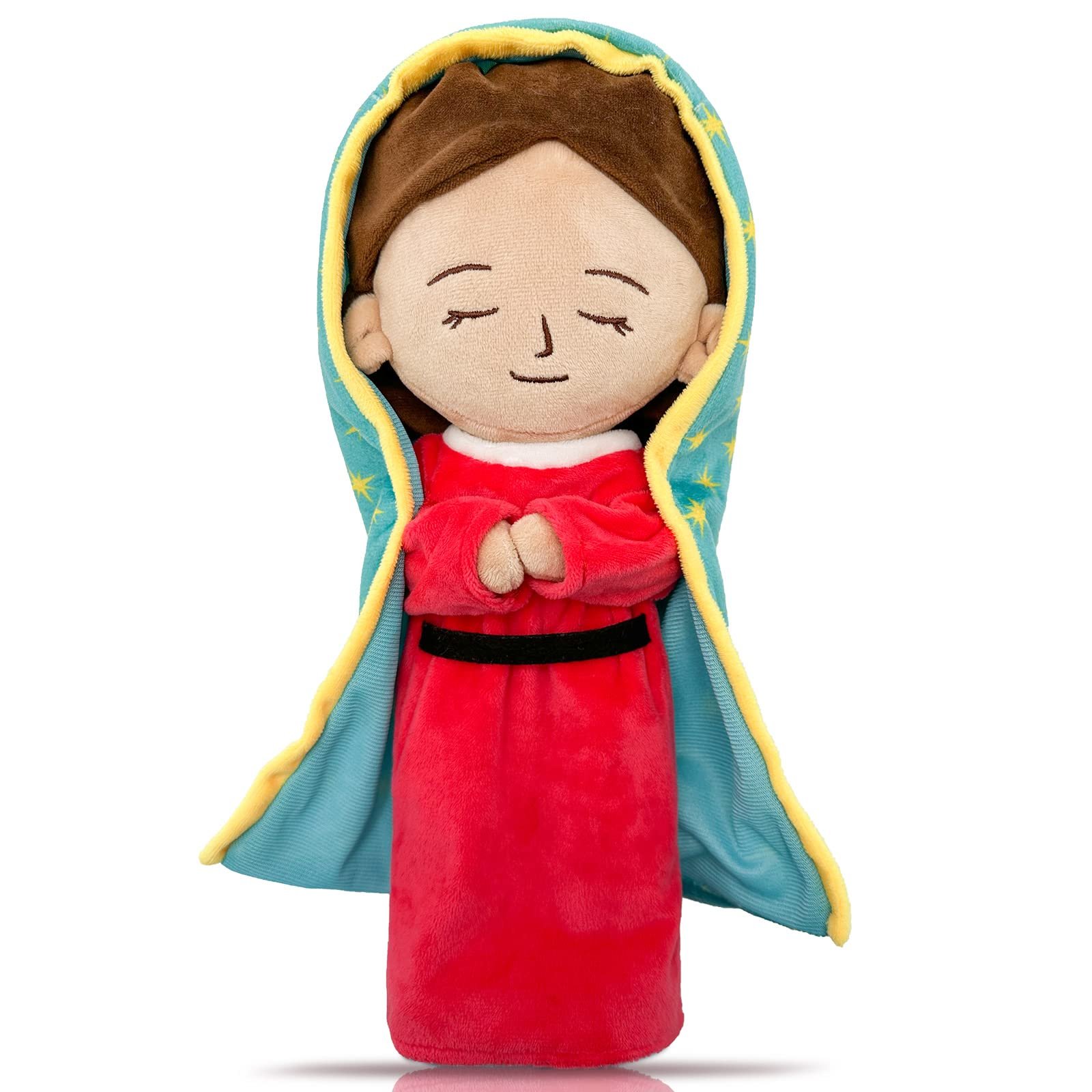 Firecos Jungfrau von Guadalupe Plüschpuppe Jungfrau Maria Christliches Plüschfigur Religiöses Geschenk Für Kinder Taufe Ostern Weihnachten (Guadalupe) - Image 1