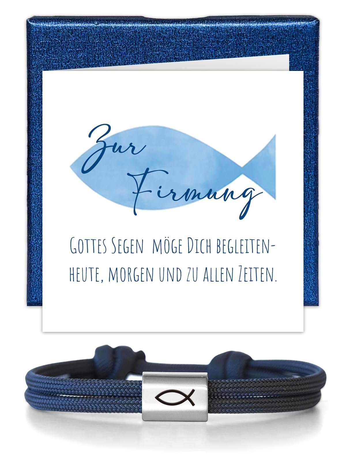 Firmung Geschenke Mädchen Junge, Ichthys Fisch Symbol Armband mit Geschenkbox & Grußkarte, Firmung Armband Firmgeschenk Mädchen Junge - Image 1
