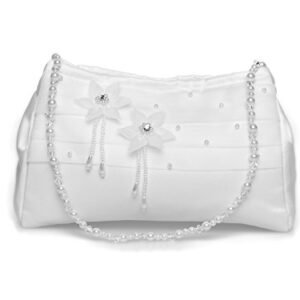 Flora Mädchen Heilige Kommunion Dolly Tasche/Brautjungfer Brauthandtasche, Organza-Blumen (Weiß) - Image 3