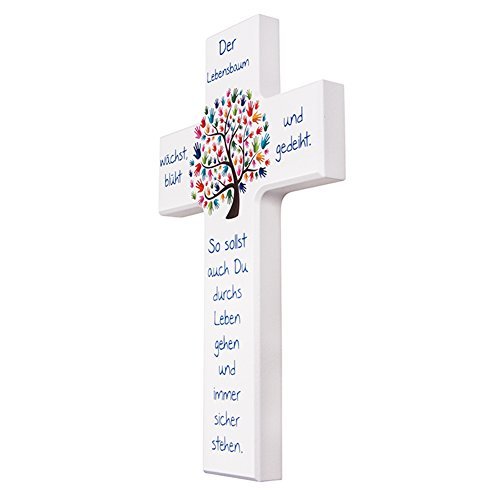 Fritz Cox Holzkreuz LEBENSBAUM mit Gebet | der Lebensbaum wächst, blüht und gedeiht | Geschenk für unsere Liebsten | besonders zur Taufe, Kommunion, Geburt - Image 10