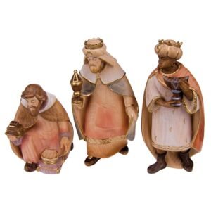 Fritz Cox Krippenfiguren aus Holz 3 Heiligen Könige aus Eschenholz | Münsterlandkrippe | handgeschnitzt und handbemalt | Melchior Kaspar Balthasar | hochwertige Handwerkskunst aus der EU | 15cm (Set) - Image 1