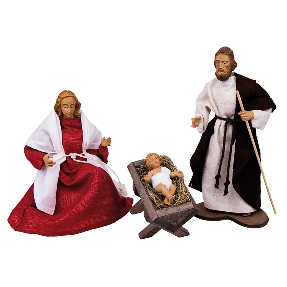 Fritz Cox RuCo Heilige Familie | 3-teiliges Krippenset | Ankleidekrippe 22 cm | Handgenähte Stoffkleidung | Handarbeit aus Deutschland - Image 1