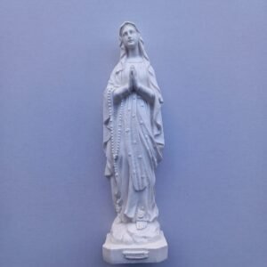 Generico ArteSacraCaravaggio Statue Madonna von Lourdes, aus weißem Marmorharz 22,5 cm (8,85 Zoll), für den Innen- und Außenbereich, italienische Handwerkskunst - Image 1