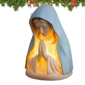 Generico Mutter Maria Nachtlicht, Kunsthandwerk für warme und entspannende Beleuchtung - katholische Nachtlampe, für Haus Weihnachten Geburtstag Kindergarten Universität Schlafzimmer Nachttisch - Image 1