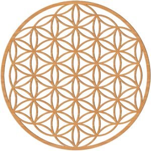 Generisch Zeilinger Design Blume des Lebens Wandbild aus Holz-Optik Buche für Wohnzimmer, Schlafzimmer, Küche, Büro (Ø 20/21,5/26,88/39/43/49cm) (39 cm, Buche) - Image 1