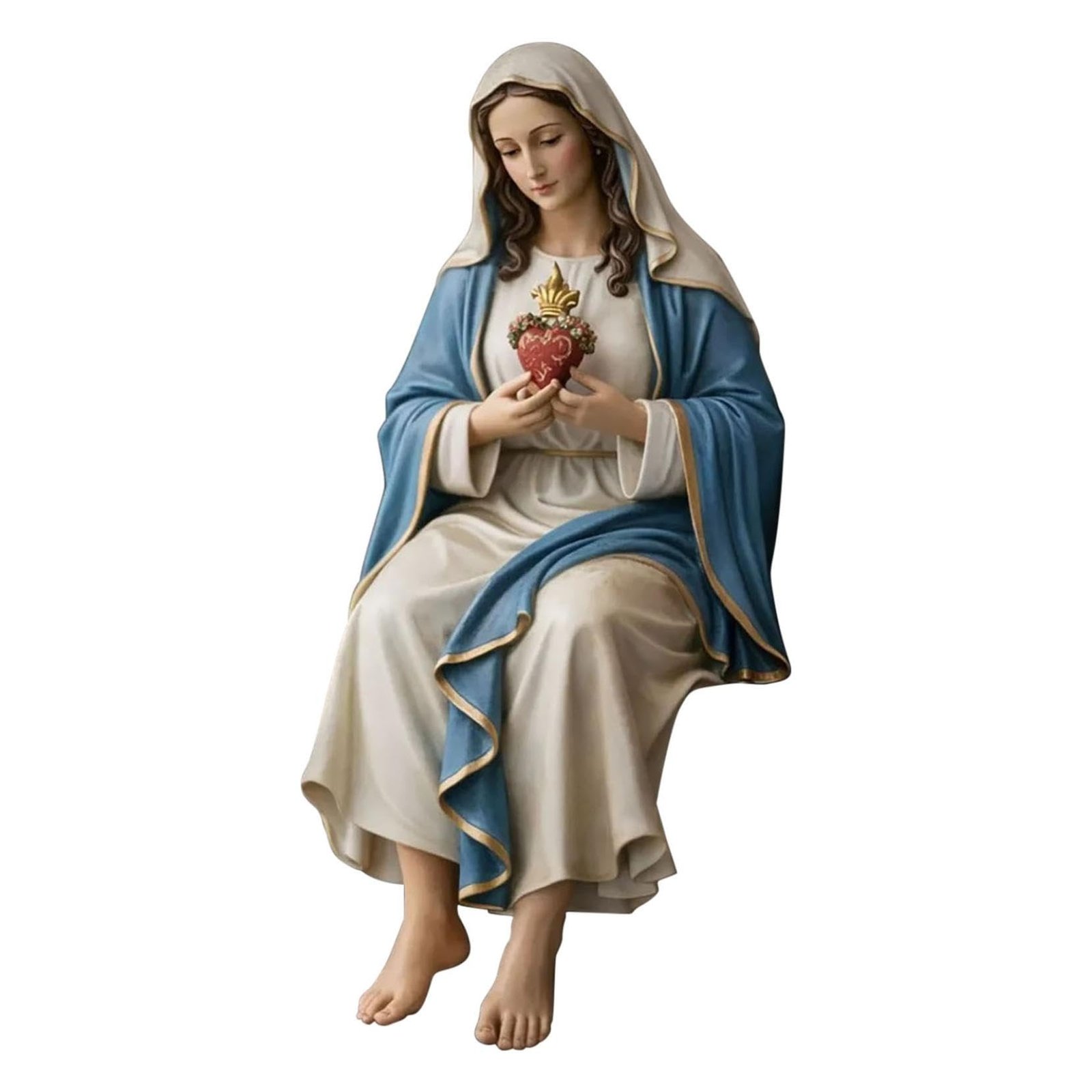 Gesegnete Mutter Maria Statue - Unsere Liebe Frau von Lourdes Statue - Mother Mary Ornament - Handbemalte Heilige Maria Figur aus der Renaissance Sammlung - Religious Desk Decor für Zuhause & Altar - Image 1