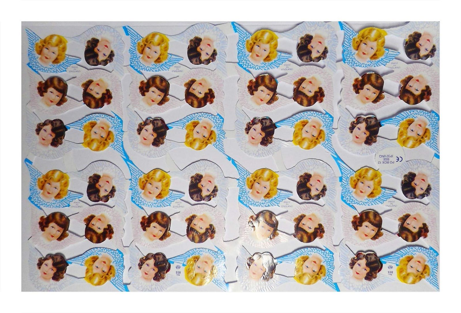 Glanzbilder 855 Engel blond braun Engelköpfe Kopf Posiebilder Deko Mamelok 94 - Image 1