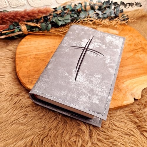 Gotteslob - Hülle aus Kunstleder - Silber - Kreuz - Geschenk zur Kommunion, Geburt oder Taufe - Image 7