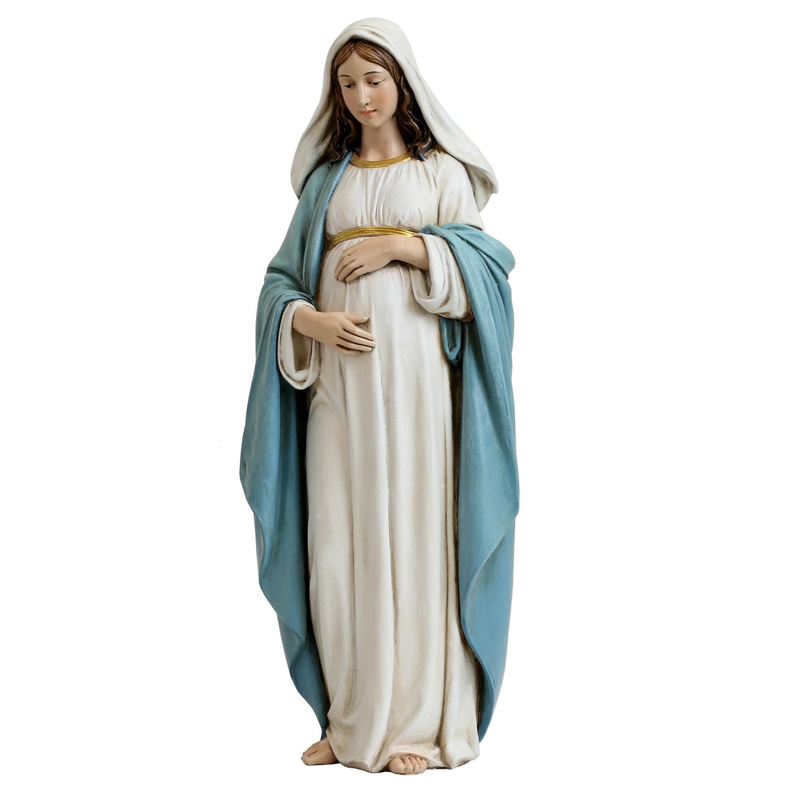 Grace4Joy Jungfrau Maria Schwangere Statue, 24,1 cm Virgen De La Dulce Espera Estatua katholische Heimdekoration, handbemalte werdende Mutter Maria, religiöse Geschenke für Mutter, Oma - Image 1