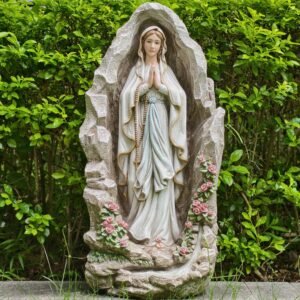 Grace4Joy Statue "Our Lady of Lourdes" – 61 cm Jungfrau Maria Statue für den Außenbereich, katholische Gartendekoration, Our Lady of Lourdes Grotto-Skulptur für Haus, Hof, Terrasse, Rasen, Flur Dekor - Image 1
