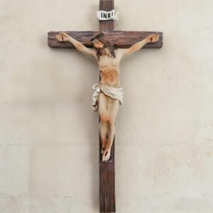 Gwezmxs Jesus Kreuz Wand, Kruzifix zum Aufhängen, Vintage Christliche Dekoration, 13x24cm - Image 1