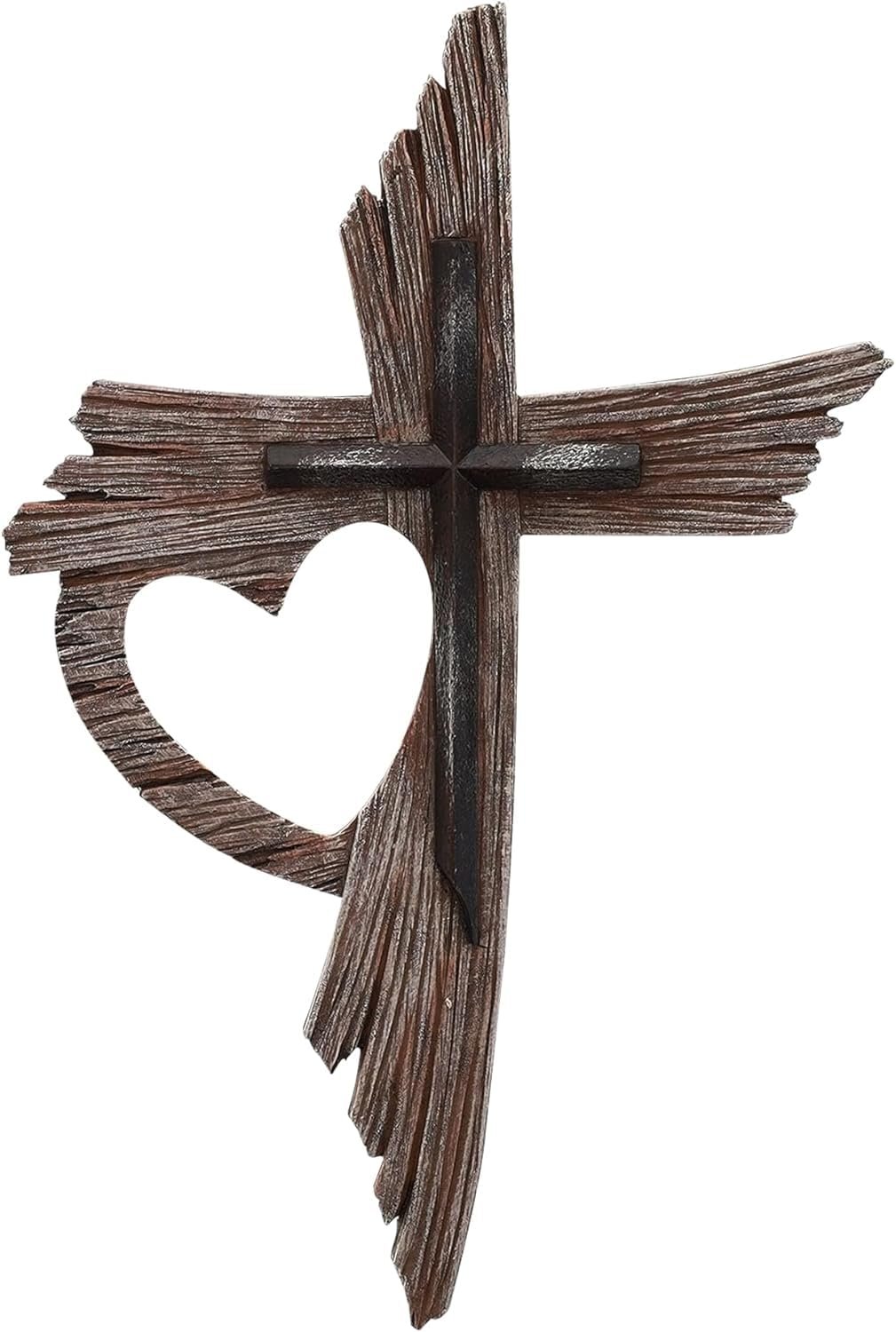 Gwezmxs Vintage Jesus Kreuz Wand aus Holz, Kruzifix zum Aufhängen Christliche Deko - 20x30cm - Image 1