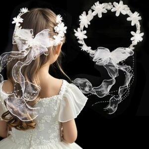 Haarkranz Kommunion,Haarschmuck Hochzeit Kopfschmuck,Stirnband Kommunion Haarkranz,Haarschmuck Erstkommunion - Image 1