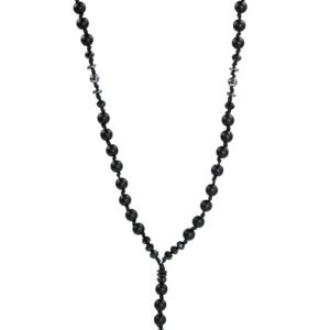 Halskette Perlen kette für Herren Männer Schwarz Rosenkranz Onyx Handmade Geschenke - Image 1