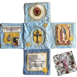 Handcrafted Pocket Devotional - Faith Edition, Handgefertigtes besticktes Taschengebetbuch, 25,4 cm, katholisches Reise-Gebetsset mit Kreuz, tägliche Andachtsbücher, katholisches Reise-Set mit Kreuz - Image 1