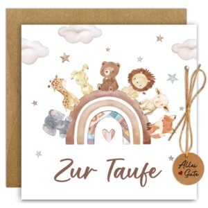 Happirra Taufgeschenke für Mädchen Jungen, Karte Taufe Geldgeschenk Verpackung mit Umschlägen, Sinnvolle Geschenke zur Taufe, Geldgeschenk Taufe Glückwunschkarten zur Taufe Taufkarte Junge Mädchen - Image 1