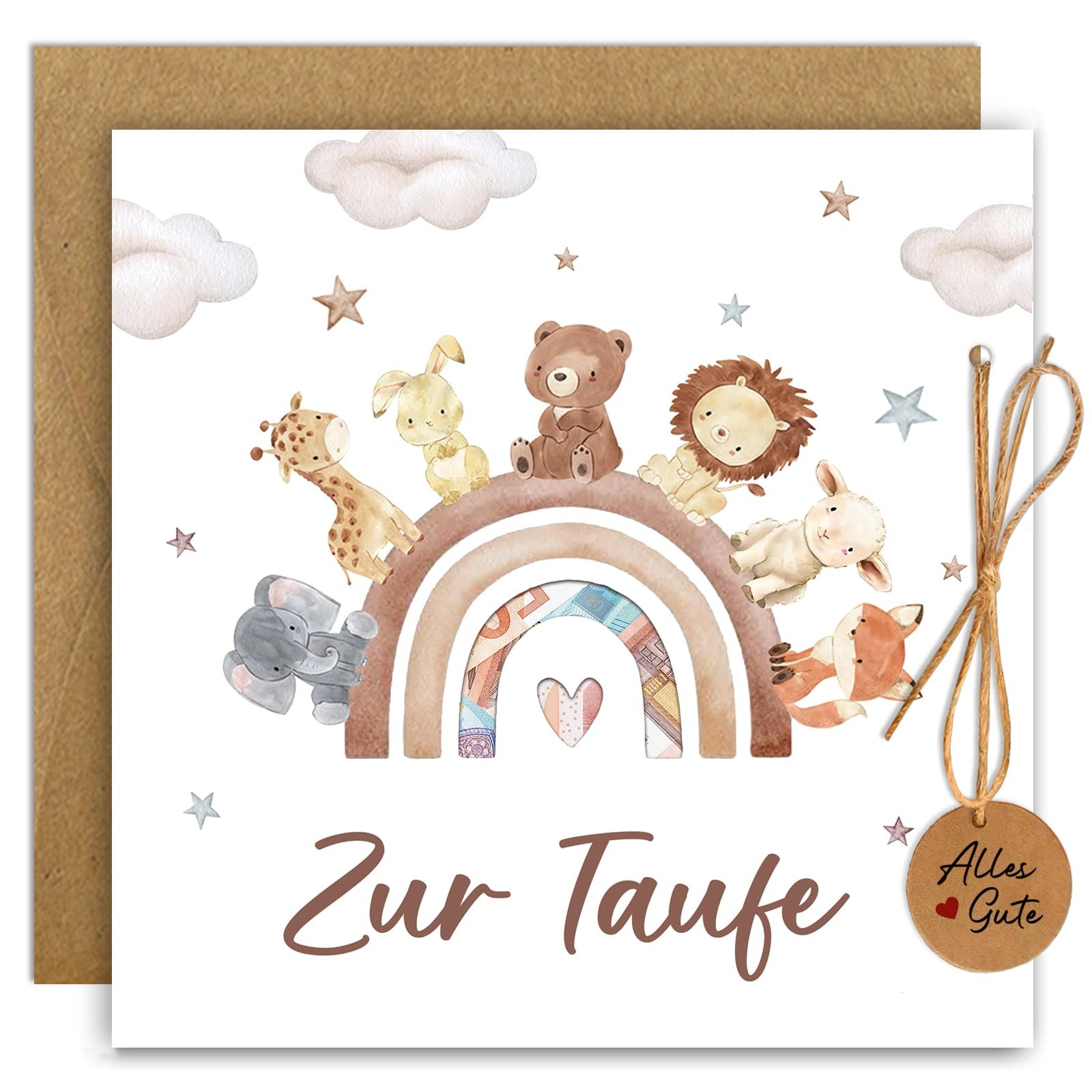 Happirra Taufgeschenke für Mädchen Jungen, Karte Taufe Geldgeschenk Verpackung mit Umschlägen, Sinnvolle Geschenke zur Taufe, Geldgeschenk Taufe Glückwunschkarten zur Taufe Taufkarte Junge Mädchen - Image 1