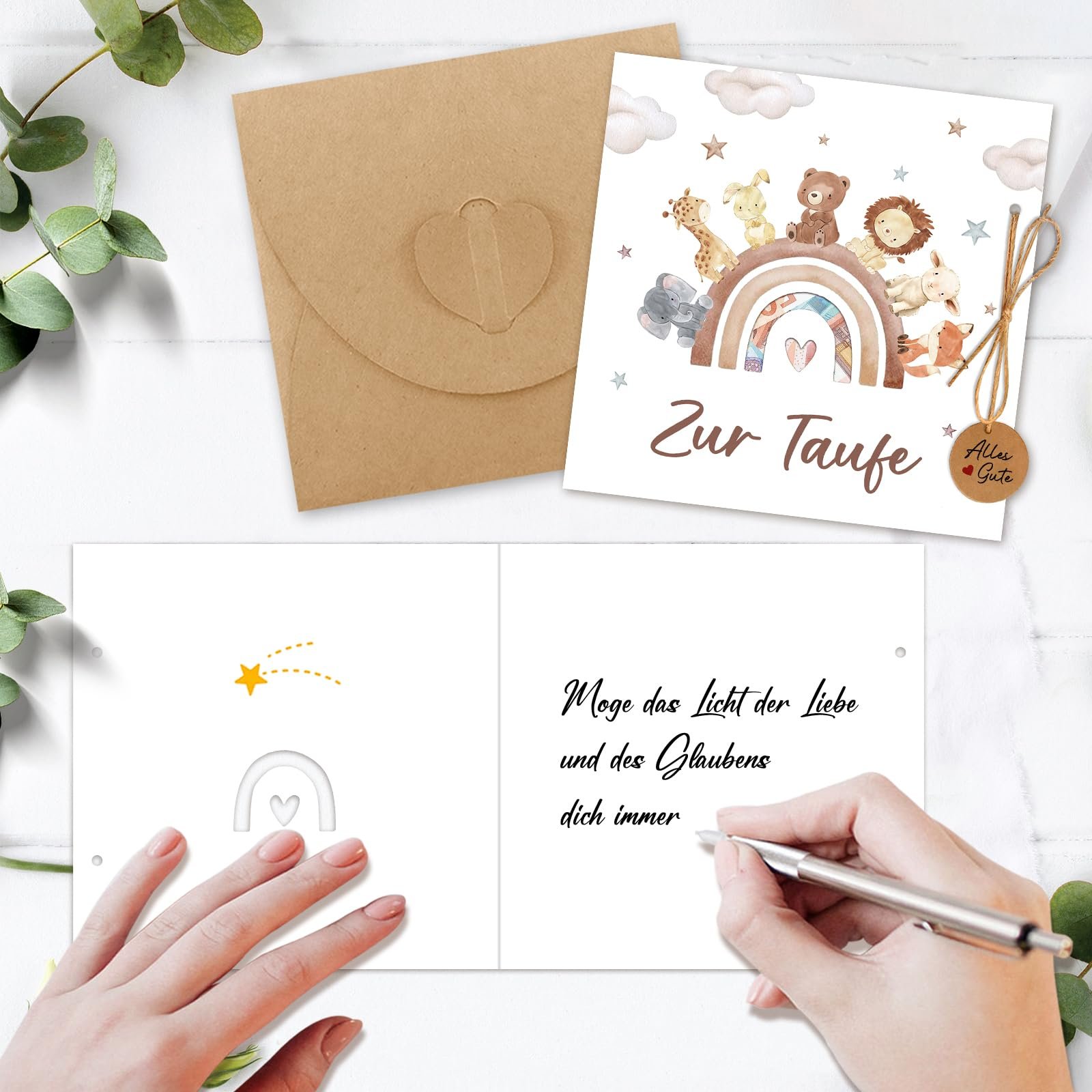 Happirra Taufgeschenke für Mädchen Jungen, Karte Taufe Geldgeschenk Verpackung mit Umschlägen, Sinnvolle Geschenke zur Taufe, Geldgeschenk Taufe Glückwunschkarten zur Taufe Taufkarte Junge Mädchen - Image 3