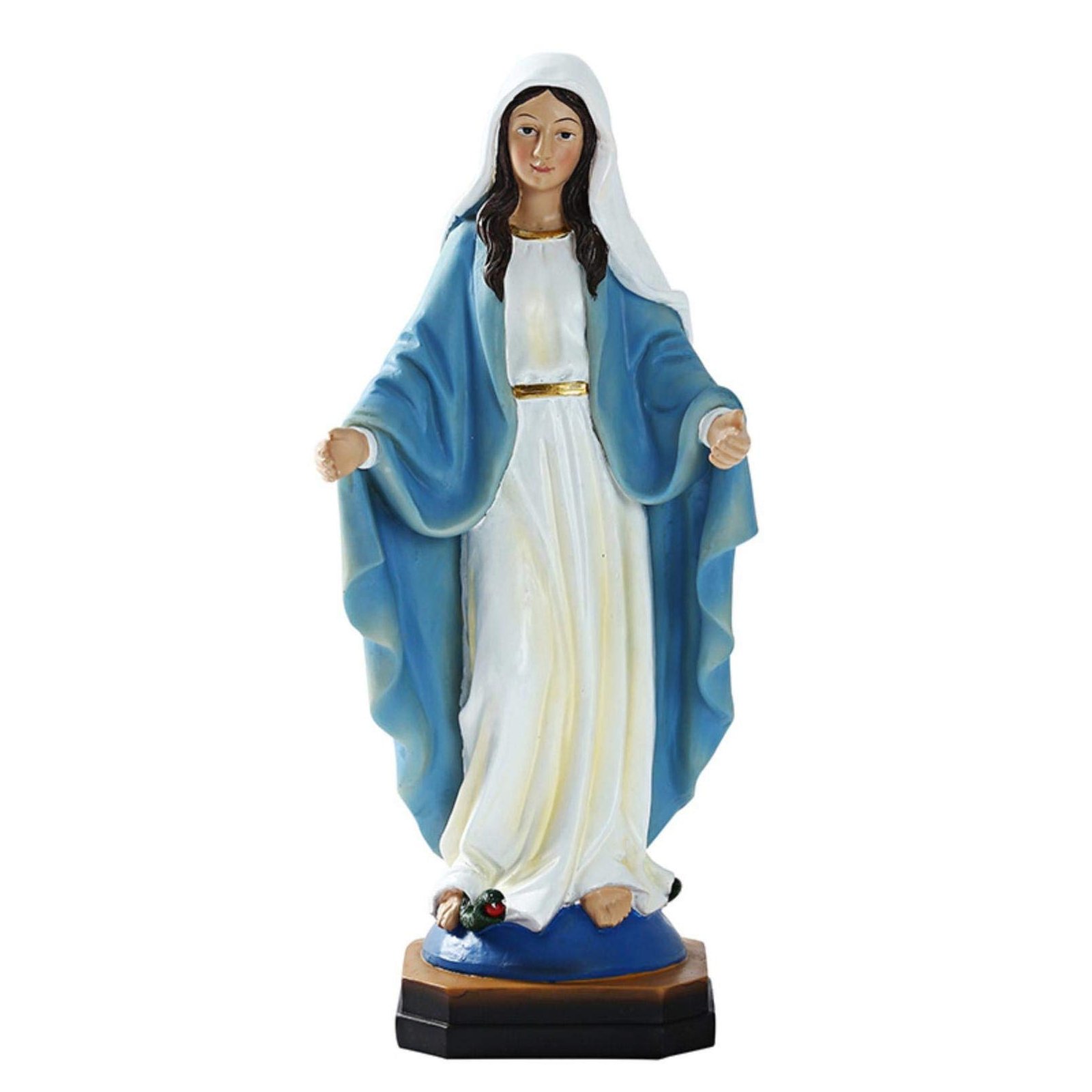 Heilige Jungfrau Maria Statue, Heilige Maria Figur, Deko Figur Mutter Gottes Maria Madonna Notre Dame de Lourdes - Kunstharz, 22,4x7,1cm (Heilige Maria Figur) - Image 1