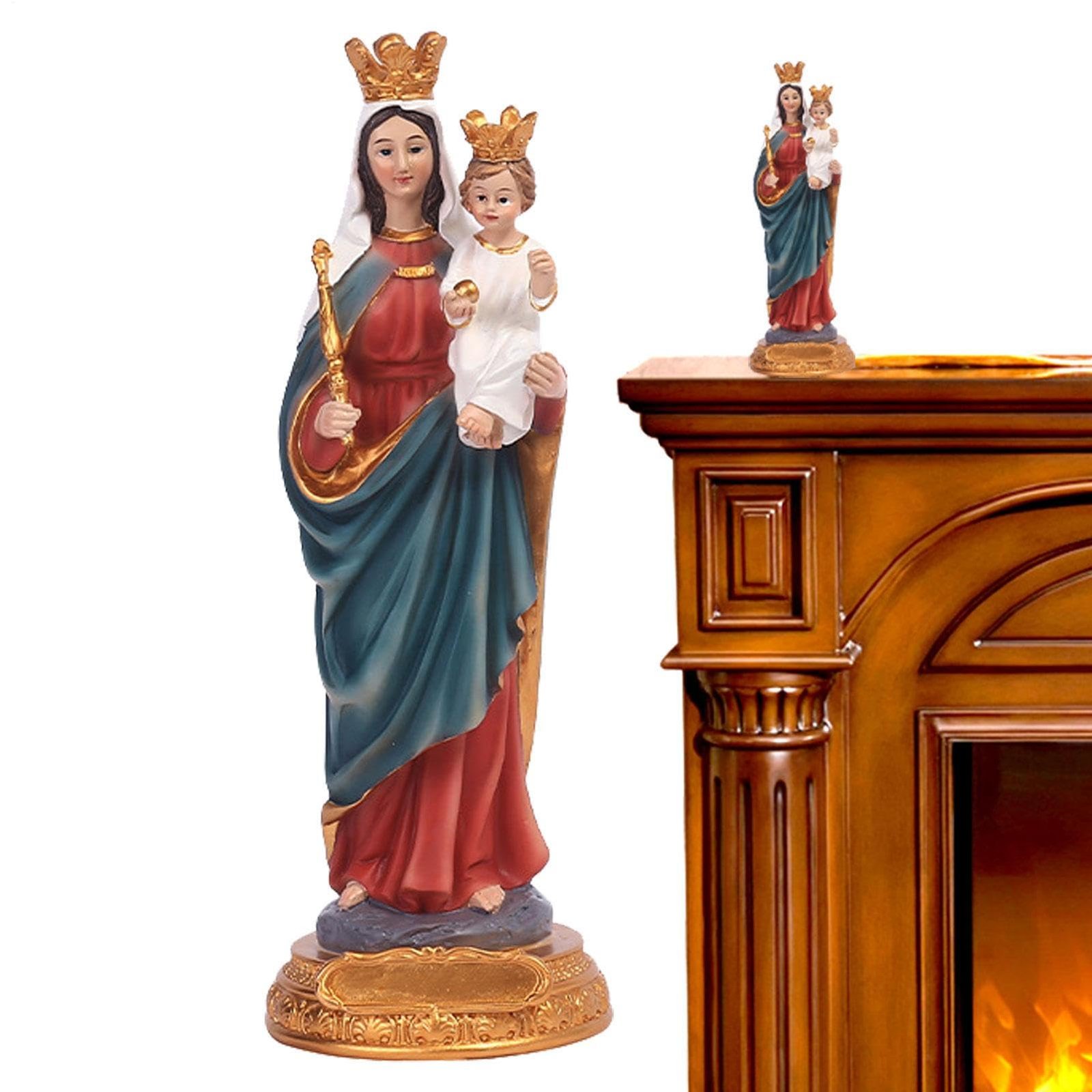 Heilige Maria Figur - Detailliert Kunstvoll Spirituell, Marienstatue Dekorativ Religiös | Muttergottes Mit Jesus Kind Darstellung, Renaissance Stil Glaubenssymbol Geschenk, Zuhause Gebetsplatz - Image 1
