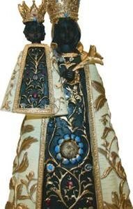 Heiligenfigur Schwarze Madonna, Höhe 9cm, handbemalen - Image 1